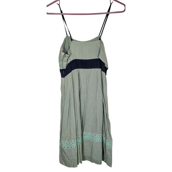 Criss Cross Sage Green & Black Lined Sleeveless Sundress, Size Small - Picture 2 of 11